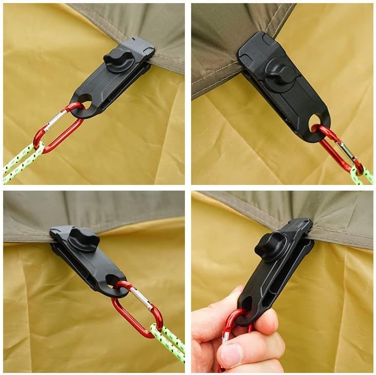 Tarpaulin Clips with 4mm Tarpaulin Ties for Camping Cargo Car Boat 10 Pack - www.Shopthatapp.com