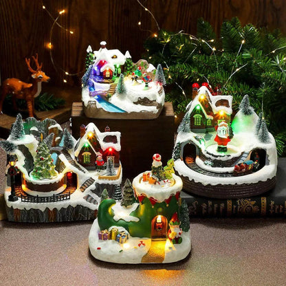 Christmas Rotating Resin Luminous Music Box Ornaments - www.Shopthatapp.com