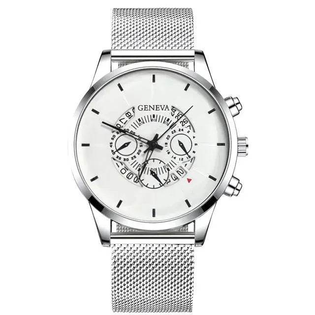 Alloy mesh calendar watch - www.Shopthatapp.com