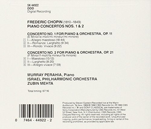 Chopin: Piano Cto Nos 1 & 2