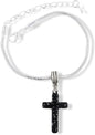 Kreuz-Charm-Armband mit Schlangenkette aus Kunststoff (Schwarz)