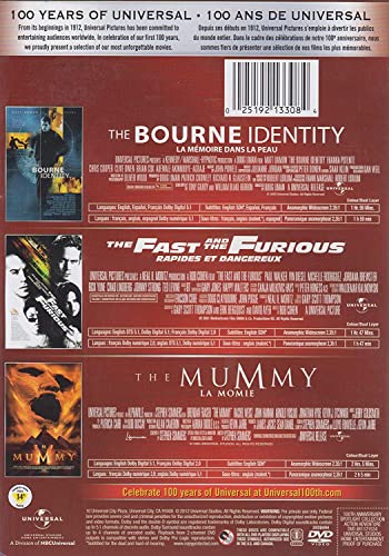 Action Adventure Spotlight Collection (The Bourne Identity / The Fast and the Furious / The Mummy) (Universal's 100th Anniversary Edition) - DVD