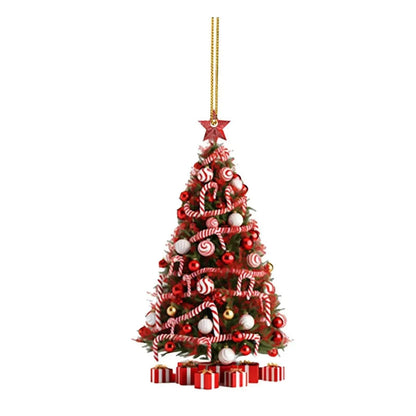 Christmas Tree Pendant Holiday Decoration Acrylic Flat Decorations - www.Shopthatapp.com