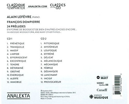 Alain Lefèvre / Dompierre: 24 Préludes - CD (Used) - www.Shopthatapp.com