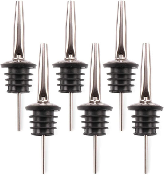 6 Spirit Bottle Pourers Oil Bottle Drizzler Drink Pourer Spirits Stainless Steel