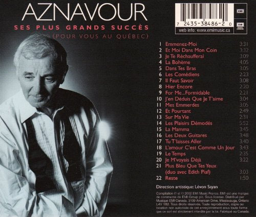 Charles Aznavour / Ses Plus Grands Succès (Pour Vous Au Québec) - CD (Used) - www.Shopthatapp.com