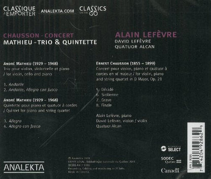 Alain Lefevre / Mathieu,Trio & Quintette; Chausson, Concert - CD (Used) - www.Shopthatapp.com