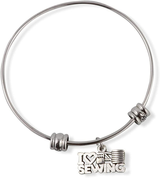Emerald Park Jewelry I Love (Herz) Näh-Charm, ausgefallener Armreif