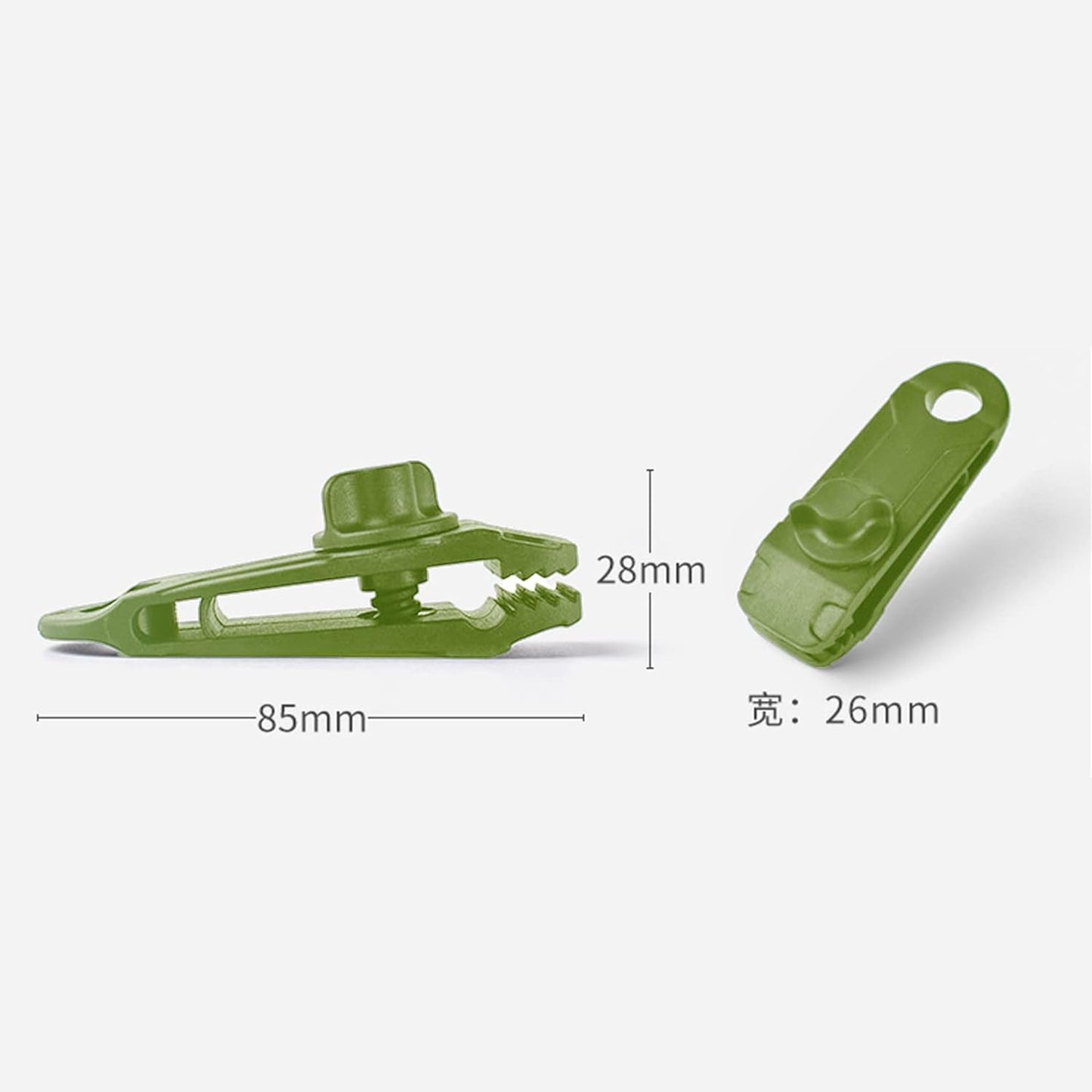 Tarpaulin Clips with 4mm Tarpaulin Ties for Camping Cargo Car Boat 10 Pack