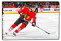 Patrick Kane 20x29 Framed Canvas Blackhawks Red-H Skating - www.Shopthatapp.com