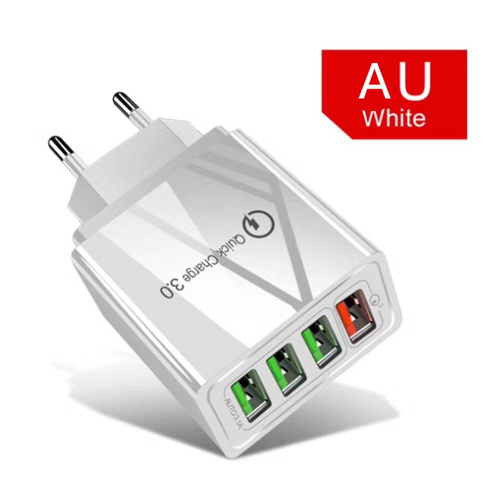 Smart 4 ports USB fast Charger US European British Standard - www.Shopthatapp.com