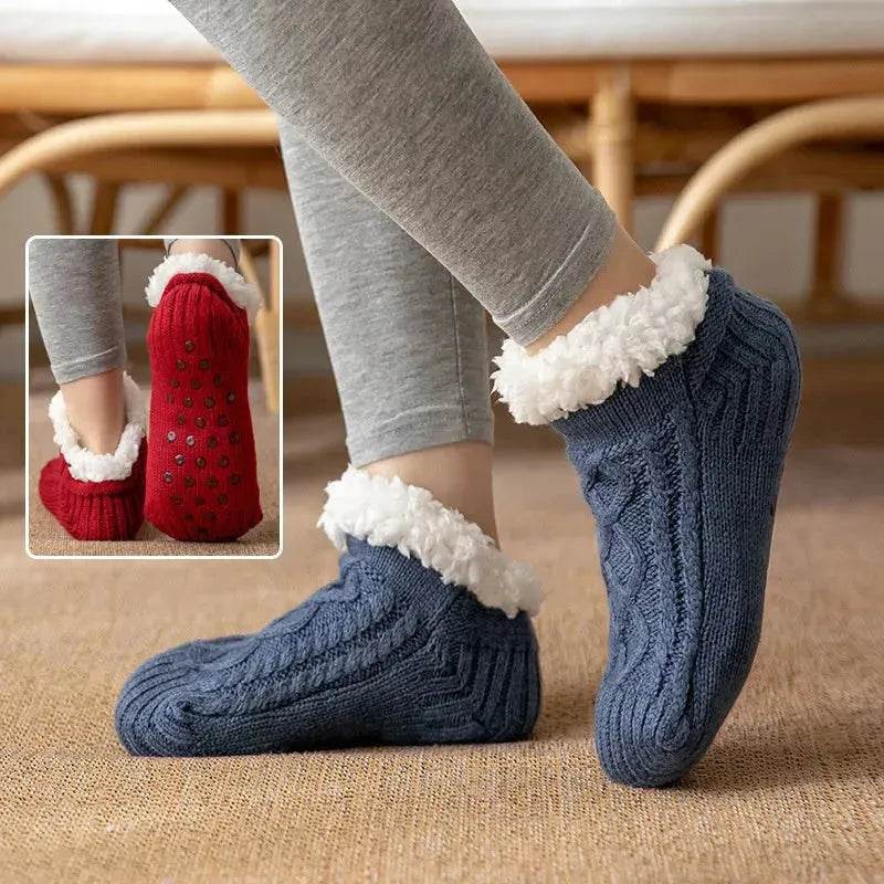 Winter Knitted Plush Floor Socks Home Warm Non-slip Carpet Socks Women - www.Shopthatapp.com