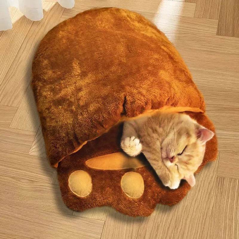 Winter Warm Thickened House Semi-closed Cat Nest - www.Shopthatapp.com