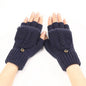 Wool Fingerless Gloves Women's Warm Fashionable Knitted Half Finger Oversleeves - www.Shopthatapp.com
