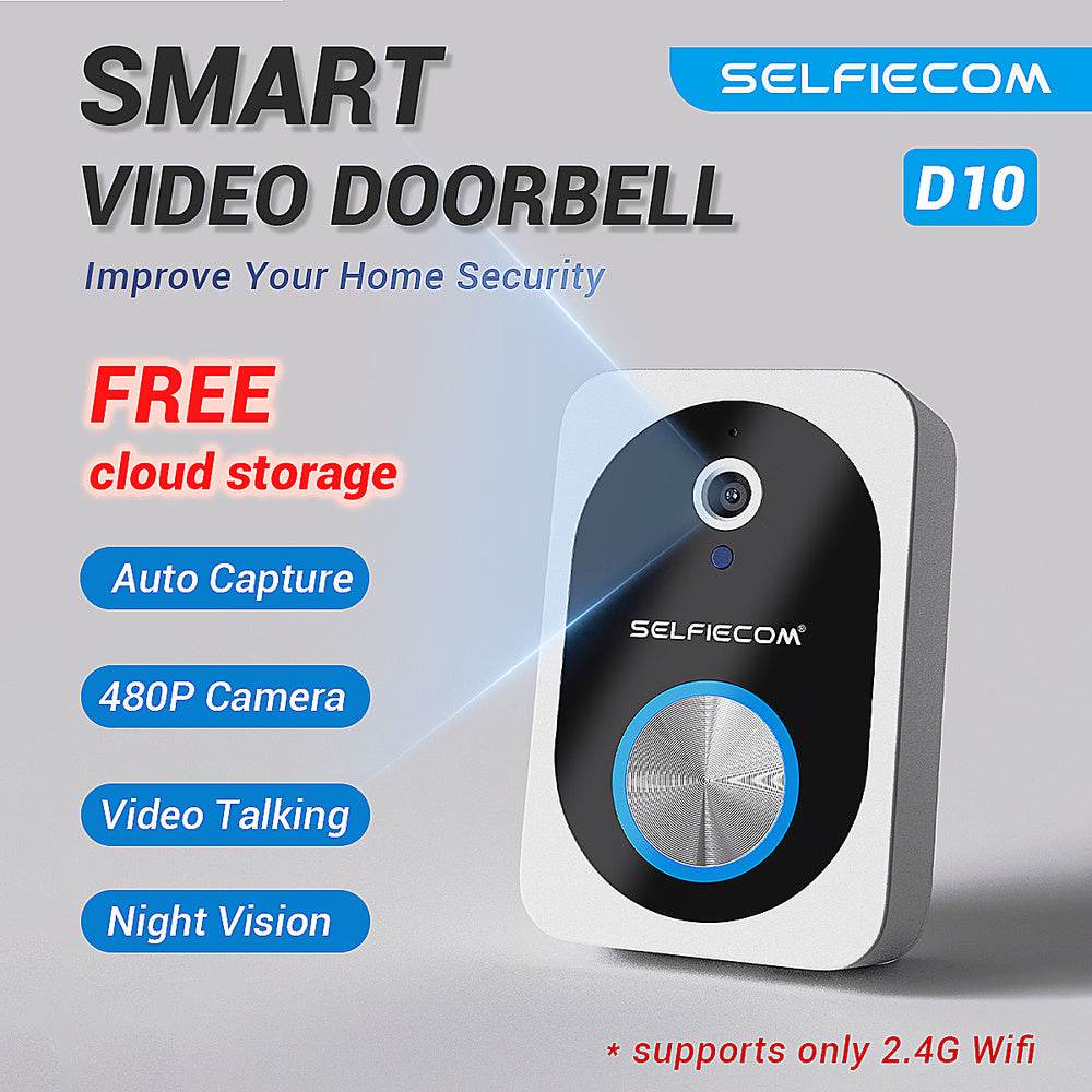 D10 Intelligent Wireless Doorbell Camera With Rechargeable Battery, Two-way Audio, 2.4G Wi Fi, APP Remote Intercom, Free Rolling Cloud Storage Built-in Battery - www.Shopthatapp.com