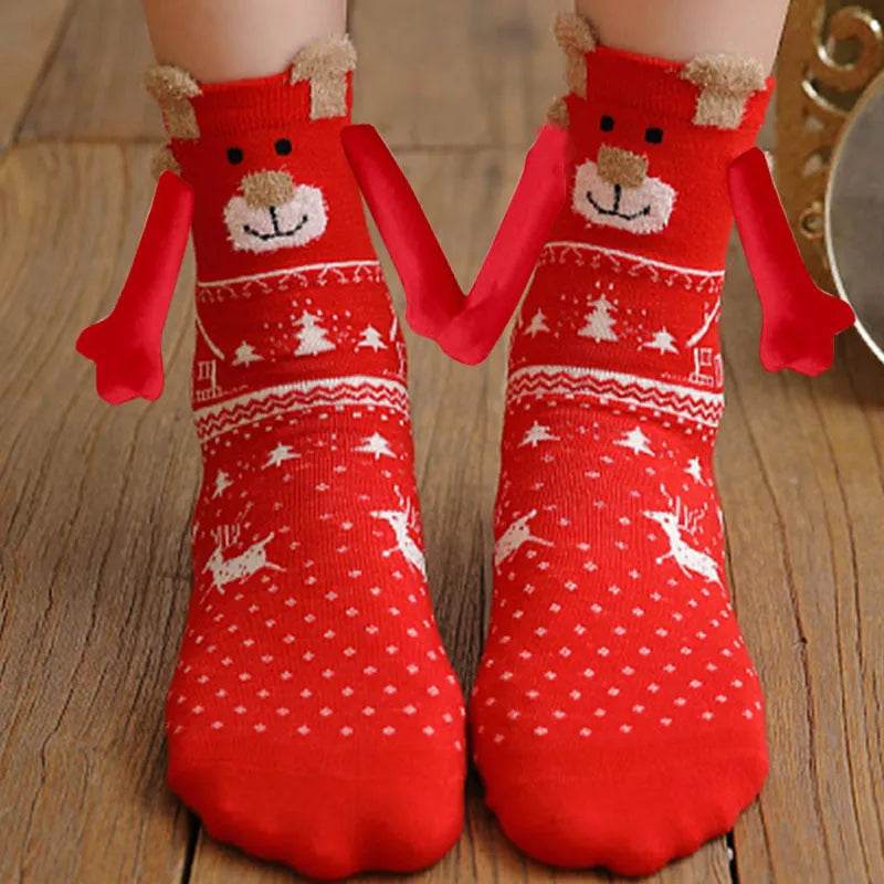 Christmas Stockings Autumn Winter Cotton Magnet Lodestone Hand Tube Socks - www.Shopthatapp.com