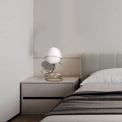 Metal Stand Table Lamp For Living Room - LED Lamp - Gold Spiral 4 Ring - www.Shopthatapp.com