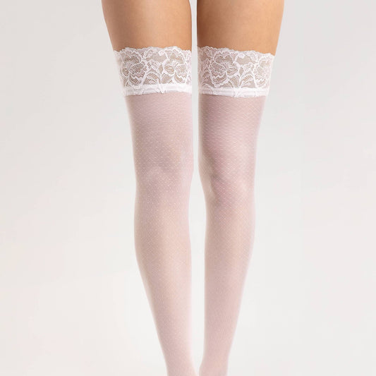 Fiore Matin 20 den – Elegant Hold-Ups with Floral Lace - www.Shopthatapp.com