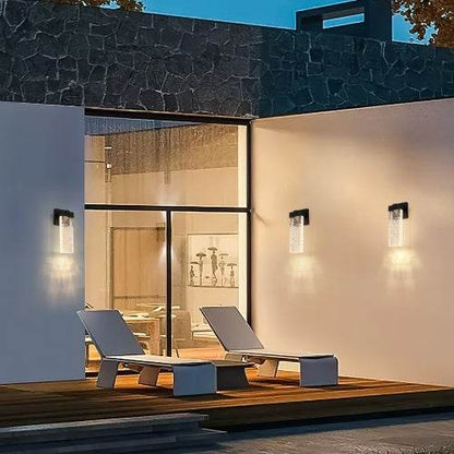 Outdoor Waterproof Transparent LED Crystal Wall Light Supports Many Types Of Bulb-2 Packs - www.Shopthatapp.com