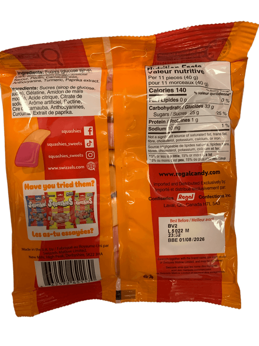 Squashies Orange and Cherry Flavour 160G - U.K Edition - www.Shopthatapp.com