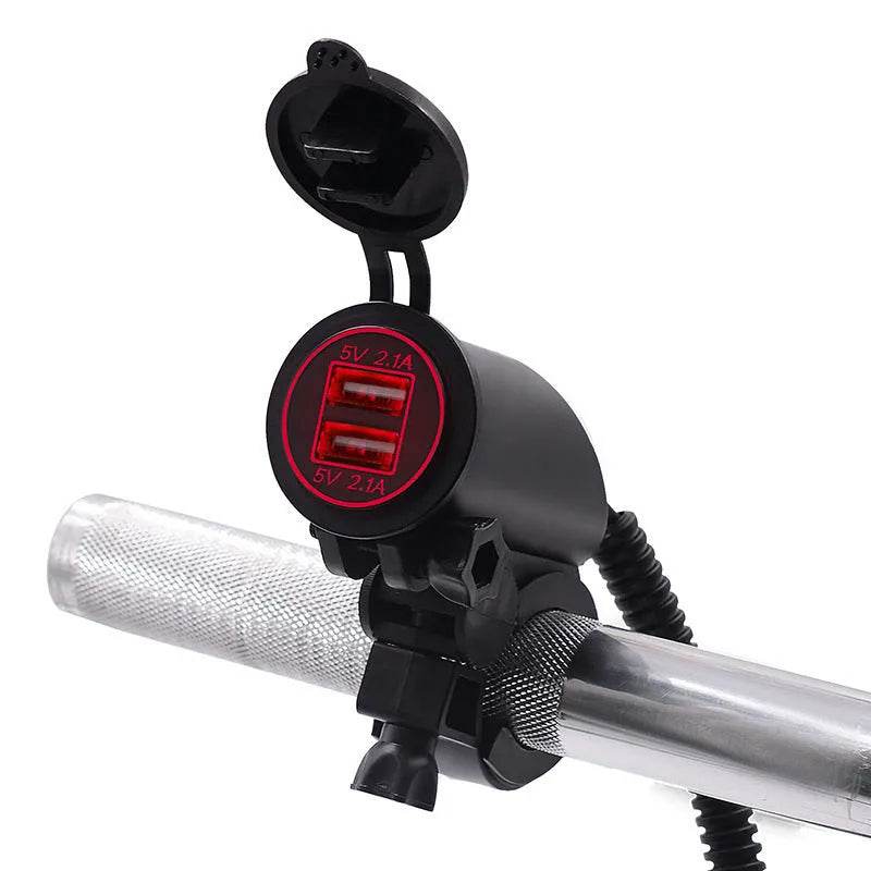 4.2A Dual USB Mobile Phone Motorcycle Car  Charger - www.Shopthatapp.com