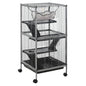 Large Metal 4 Tiers Small Animal Cage With Hammock, Removable Tray, Extra Space For Ferrets Chinchillas, Gray - www.Shopthatapp.com