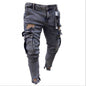 Cargo Hole Denim Jeans Men pant slim fitted - www.Shopthatapp.com