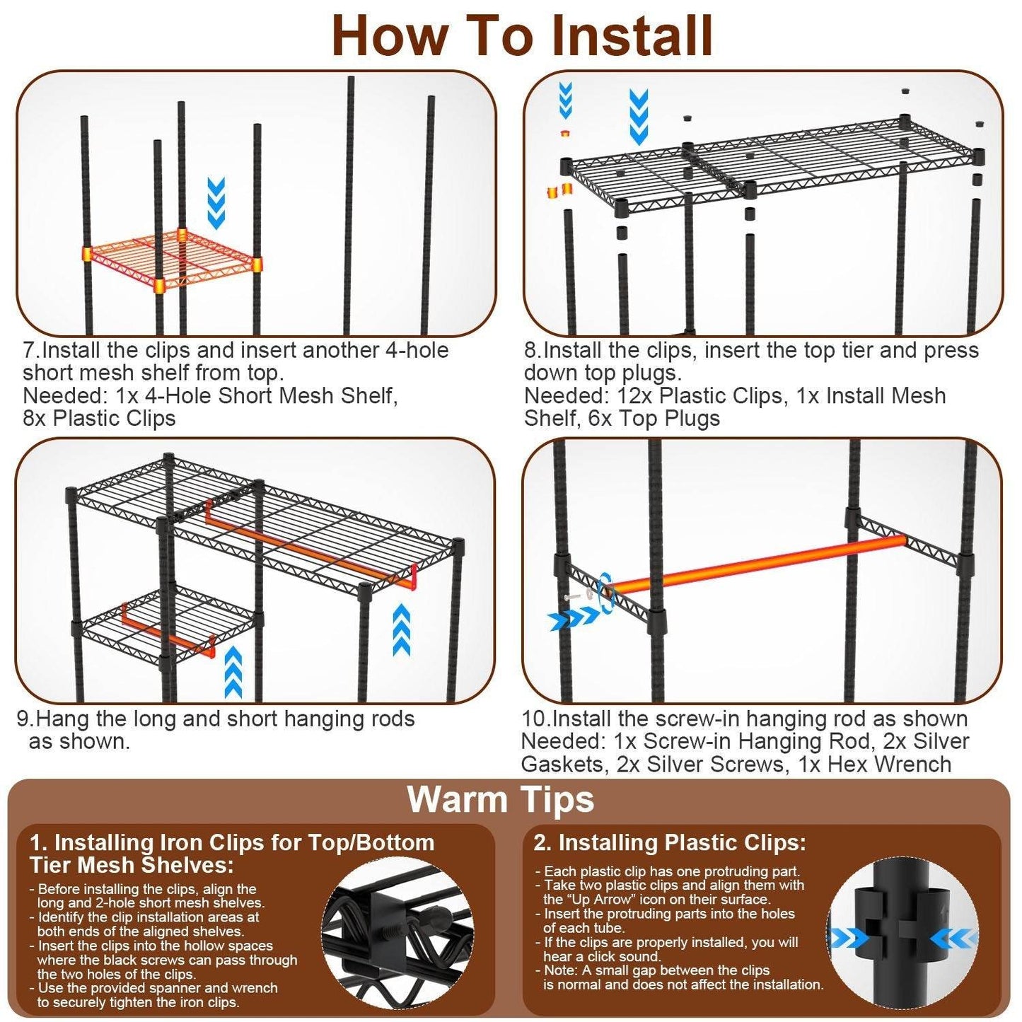 1Pc 4 Tier Heavy Duty Garment Rack With Wheels Carbon Steel Clothing Rack Portable Wardrobe Clothes Rack With 3 Hanging Rods 6 Footrests 44.9x17.13x77.95in - www.Shopthatapp.com