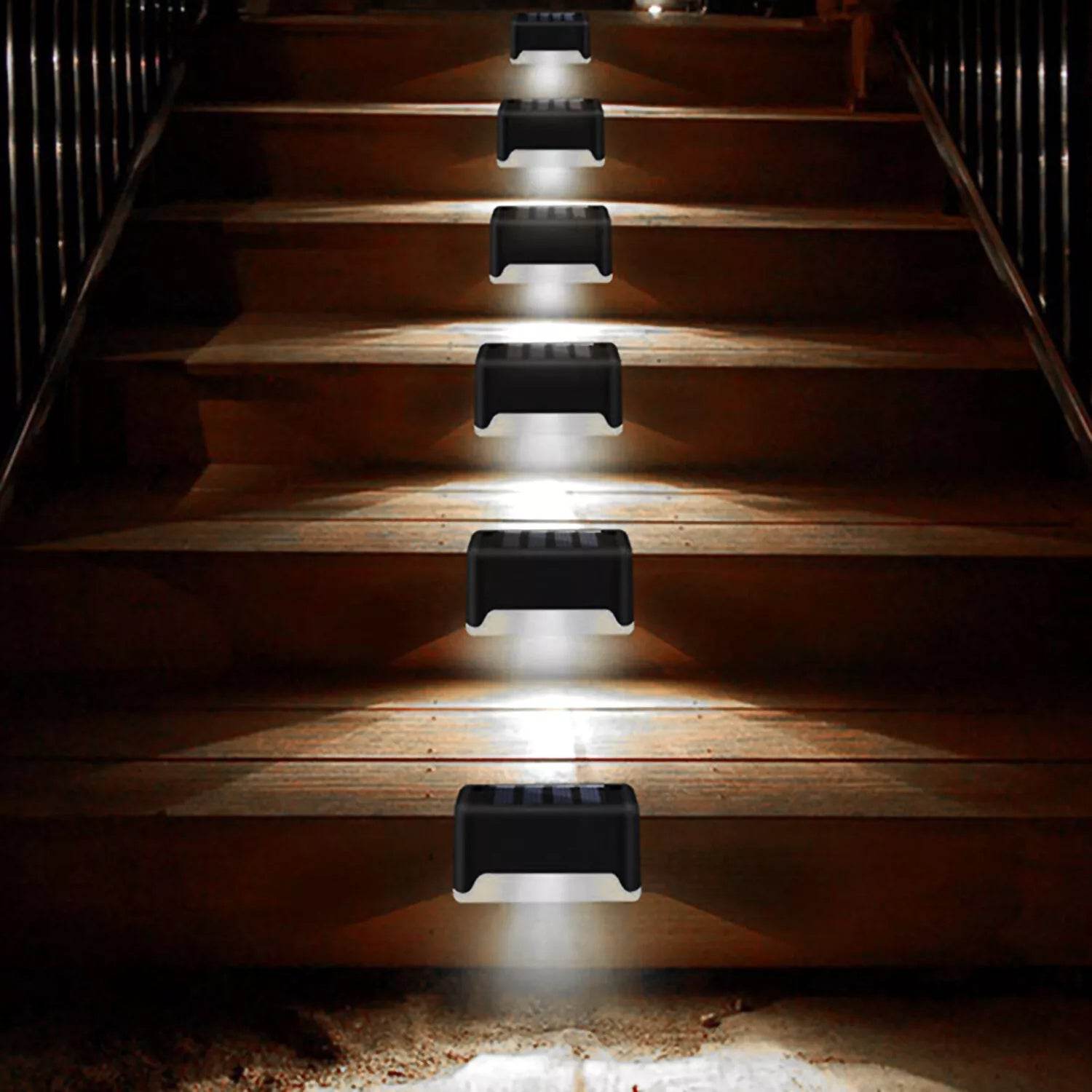 4 Solar LED Bright Deck Lights Outdoor Garden Patio Railing Decks Path Lighting Outdoor Garden Light Deck Lamp Solar Stairs Light - www.Shopthatapp.com