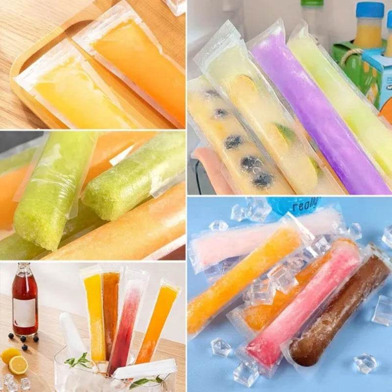 320 Pcs Disposable Beverage Packaging Bag Ice Popsicle Mold Bags With 2 Pcs Orange Funnels DIY Ice Lolly Bags BPA Free Freezer Tubes With Zip Seals For Summer Halloween Birthday Party - www.Shopthatapp.com