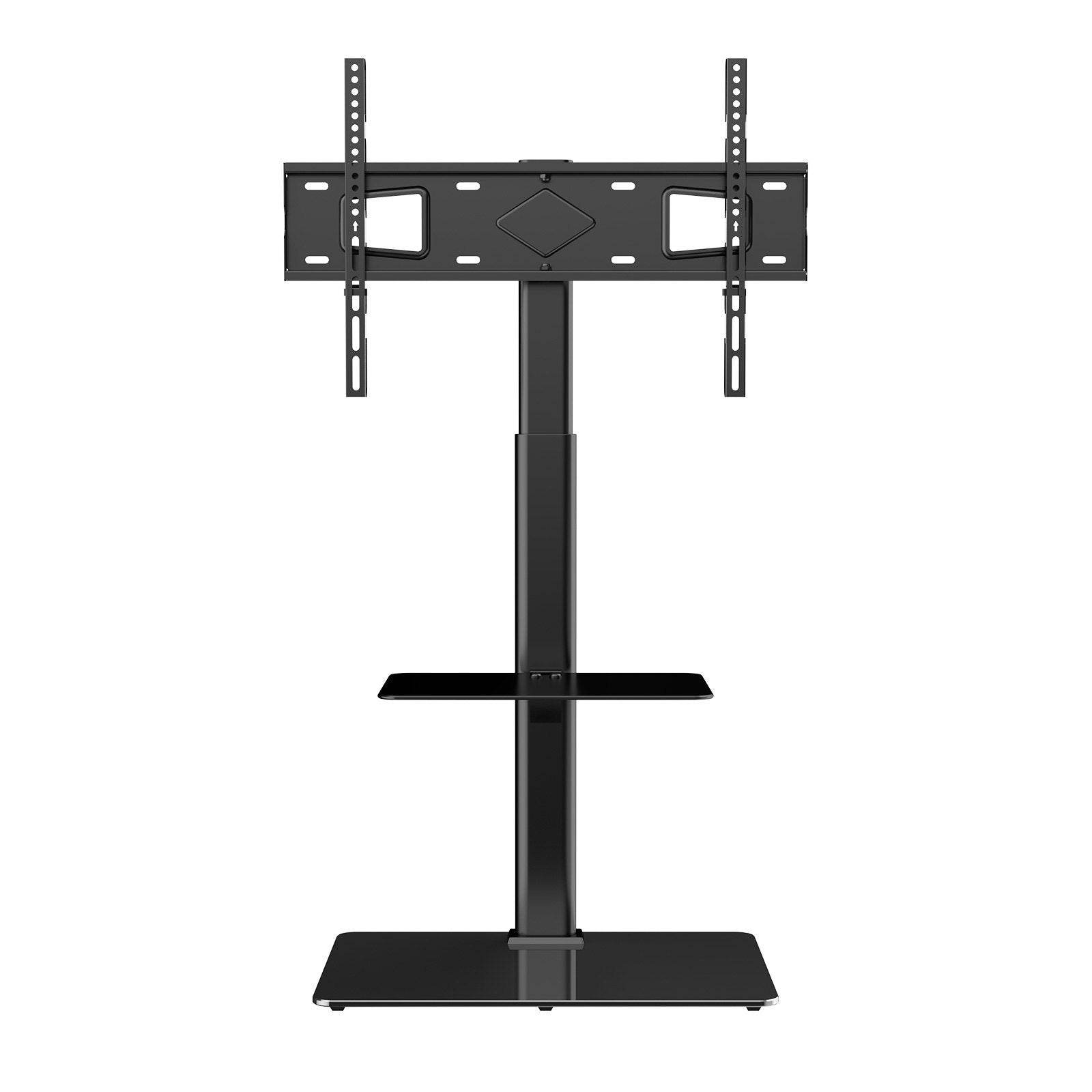 TV Stand Mount, Swivel Tall TV Stand For 32 To 65 Inch TVs, Height Adjustable Portable Floor TV Stand With Tempered Glass Base For Bedroom, Living Room - www.Shopthatapp.com