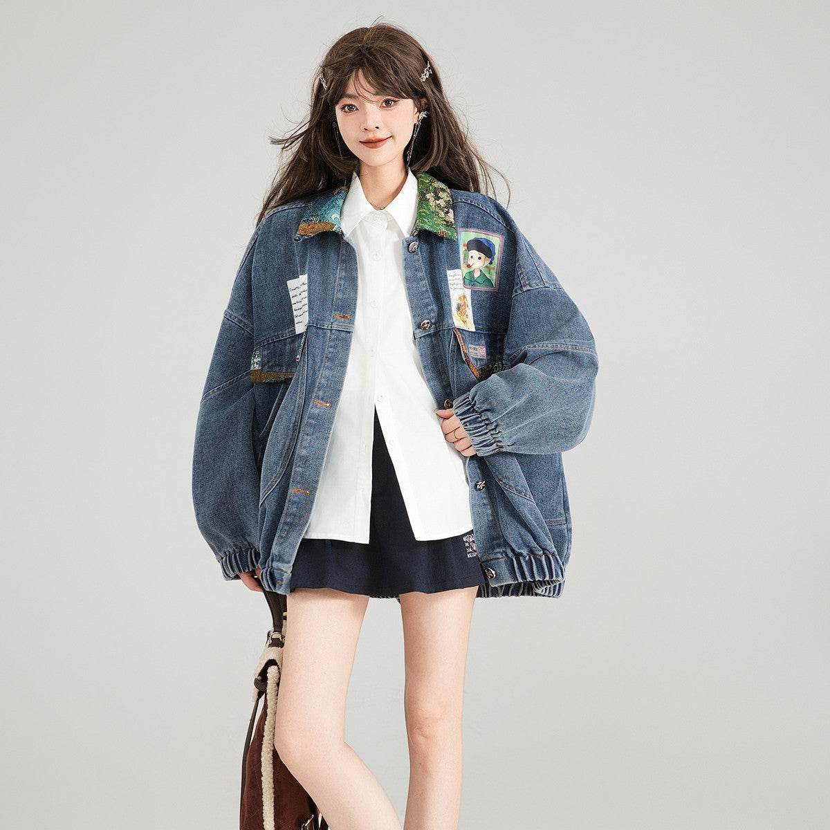 Artistic Denim Jacket For Women - www.Shopthatapp.com