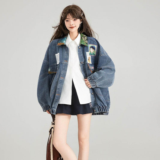 Artistic Denim Jacket For Women - www.Shopthatapp.com