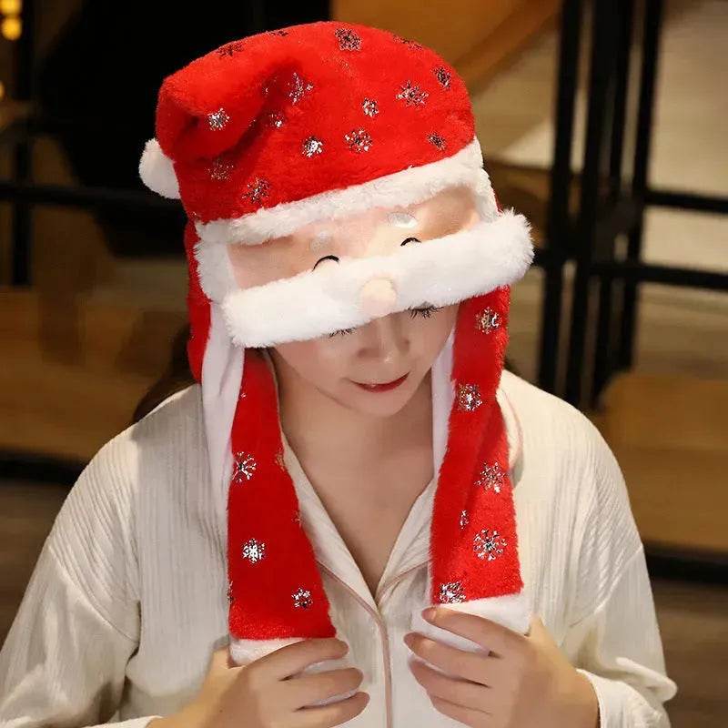 Novel Movable Christmas Hat Winter Cute Santa Claus Snowman Elk Hat - www.Shopthatapp.com