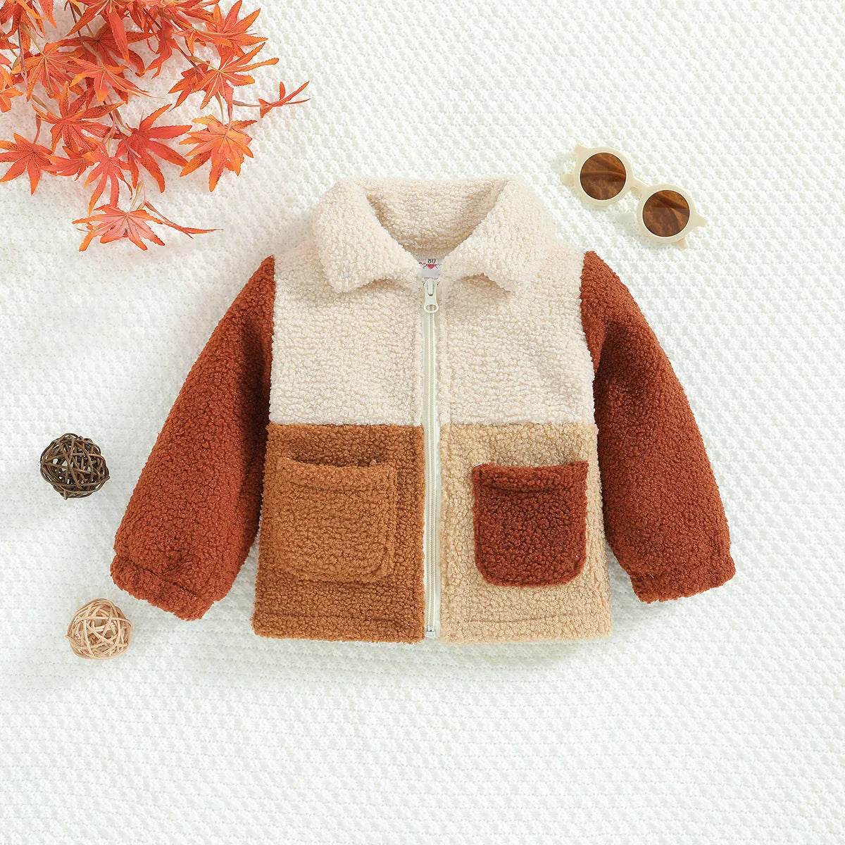 Children's New Zipper Cute Polar Sherpa Fleece Winter Jacket Kids - www.Shopthatapp.com