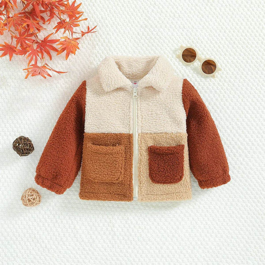 Children's New Zipper Cute Polar Sherpa Fleece Winter Jacket Kids - www.Shopthatapp.com