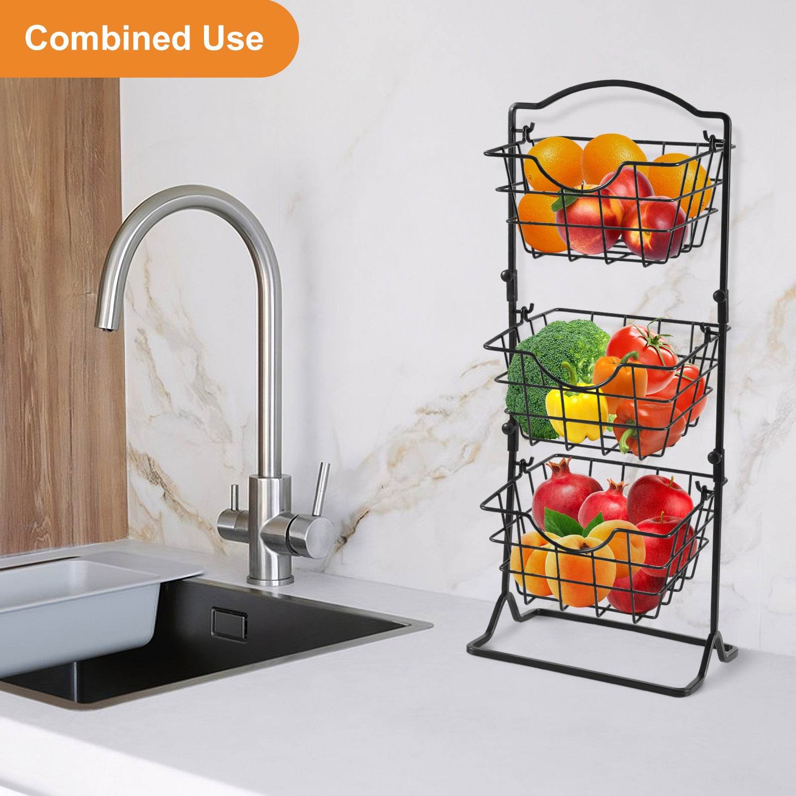 Simple Multi-layer Iron Shelf  Iron Can Be Shaken Storage Shelf Kitchen Organizer - www.Shopthatapp.com