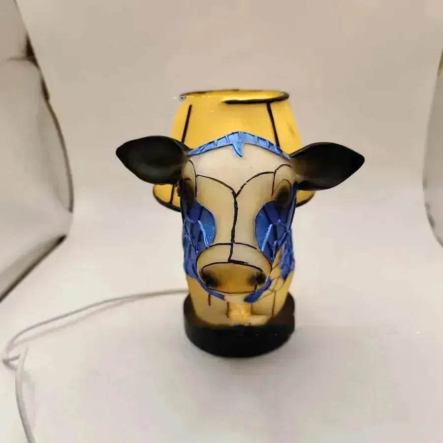 Beautiful Cow Table Lamp Bedside Table Lamp With USB Bedside Lamp For Living Room Bedroom Dormitory Bra Ornament - www.Shopthatapp.com