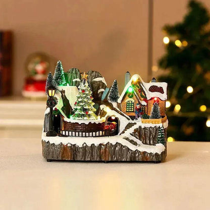 Christmas Rotating Resin Luminous Music Box Ornaments - www.Shopthatapp.com