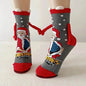 Christmas Magnetic Socks Cute Elk Santa Claus Snowman Hand-holding Socks For Couple - www.Shopthatapp.com