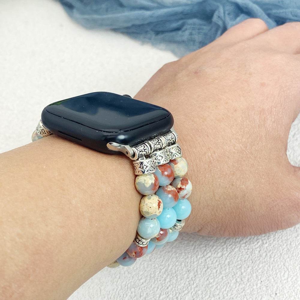 Simple And Versatile Beaded Bracelet smart watch strap - www.Shopthatapp.com