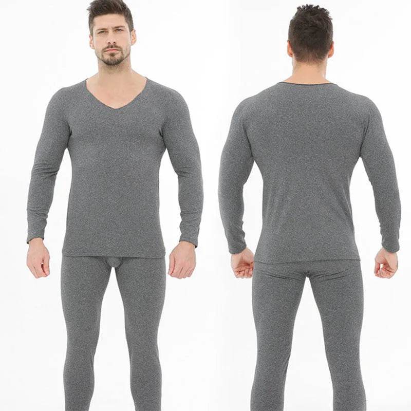 Winter Men's Sleepwear Loungewear Cashmere Long John set - www.Shopthatapp.com