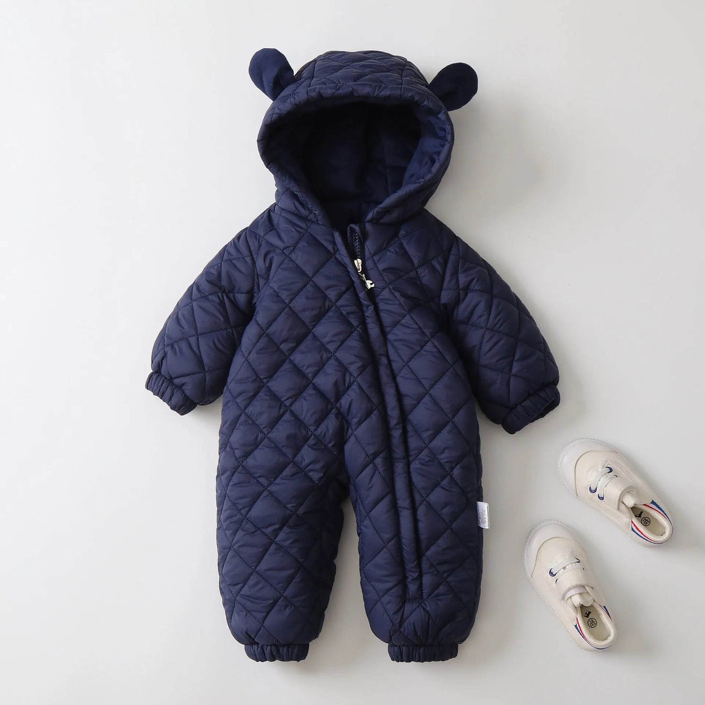 Hooded Fleece-lined Thick Baby Winter Romper Puffer Overall Jumpsuit - www.Shopthatapp.com