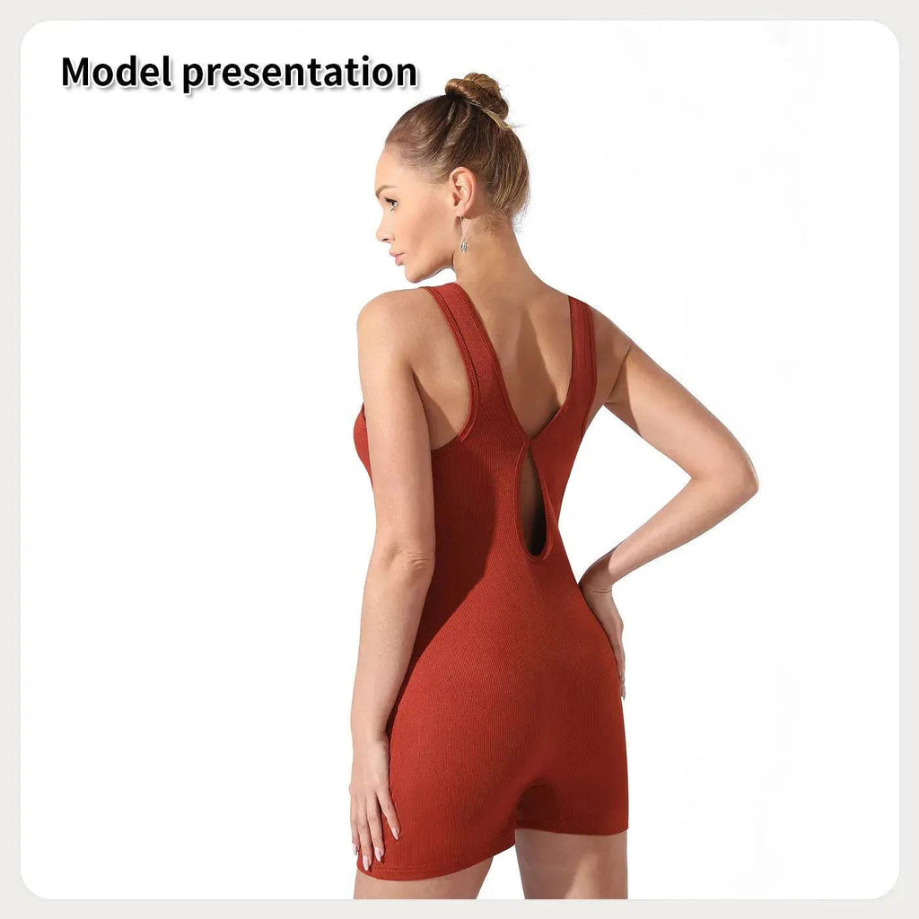 Women Cut out Unitard Short Bodysuit - www.Shopthatapp.com