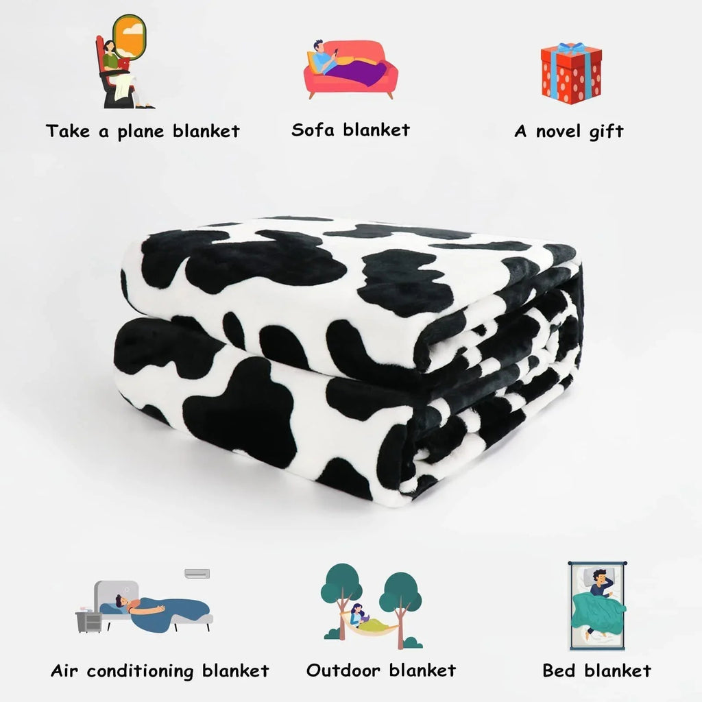 Cow Print Blanket Flannel Blanket - www.Shopthatapp.com