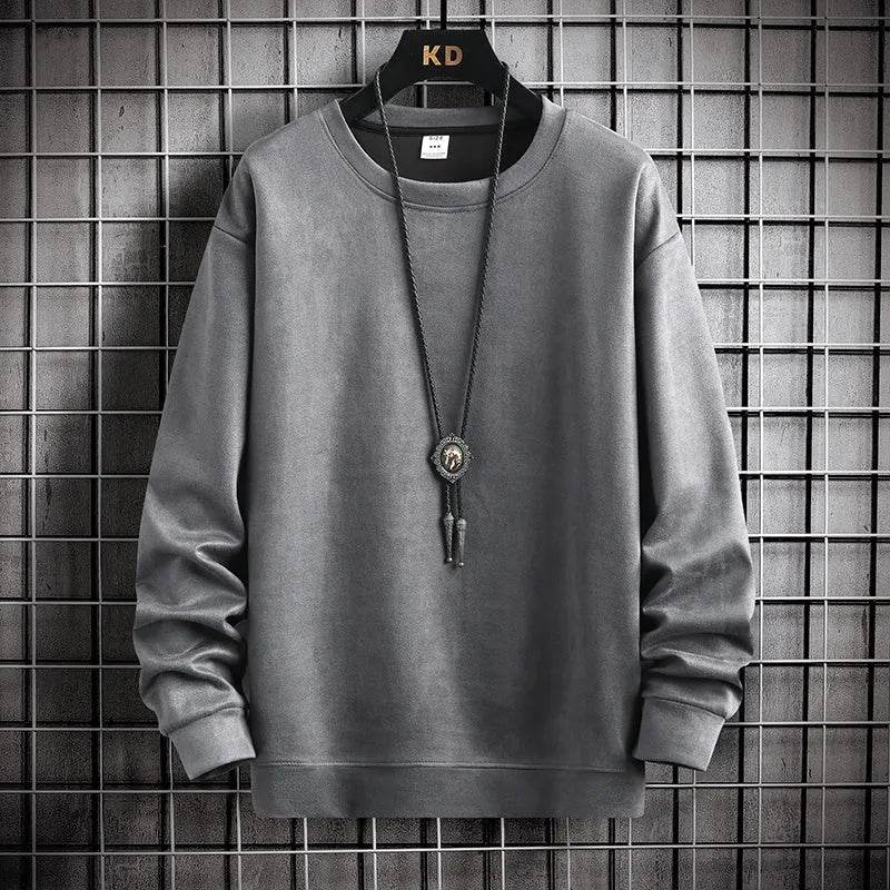 Suede Sweatshirt Men's Spring And Autumn New American Style Pullover - www.Shopthatapp.com