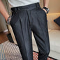 New Pure Color Casual Versatile Straight Leg Professional Business Work Trouser for men