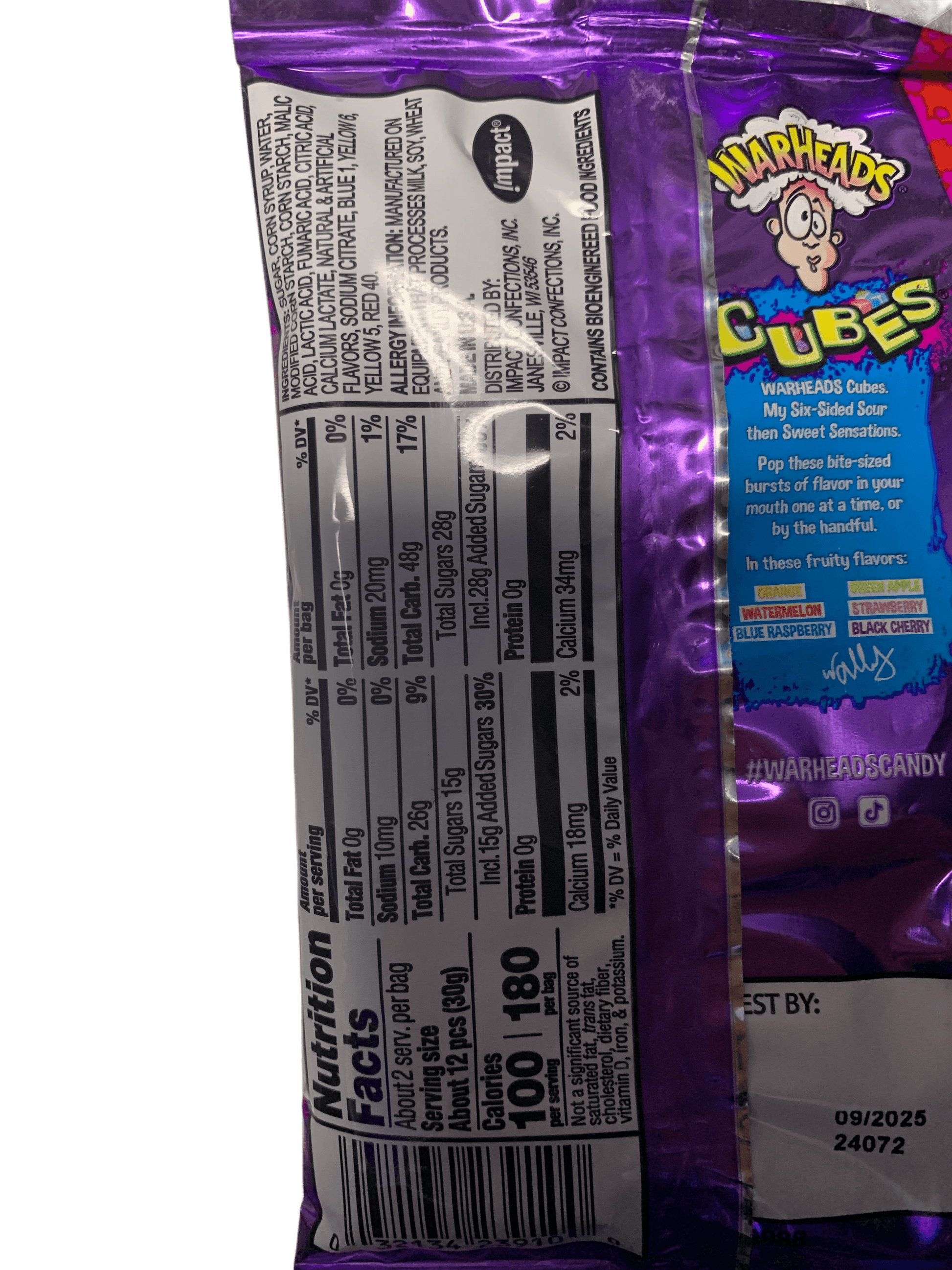 Warheads Cubes Sour and Sweet Chewy Candy 56G - U.S Edition - www.Shopthatapp.com