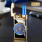 New Lighter With Electric Watch Rocker Arm Automatic Ignition Straight Blue Flame Lighter Creative Real Dial Inflatable Windproof Cigar Lighter Men's Watch Gift - www.Shopthatapp.com