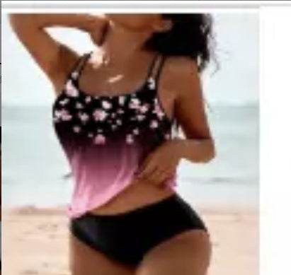 Vintage Printed Split High Waist Conservative Swimwear - www.Shopthatapp.com